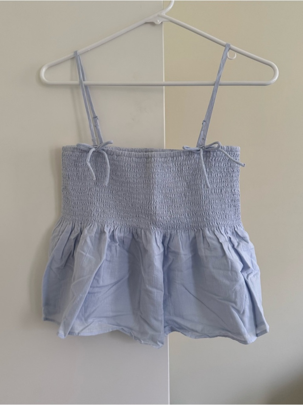AE Babydoll Smocked Bow Tank Top